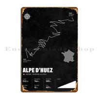 Alpe D Huez Prancūzija Metalinė lentelė Plakatas Sienų dekoras Virtuvė Virtuvė Pritaikytas Kino skardinis ženklas Plakatas 30x40cm(11.8x15.7inch) gray