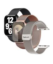Pogseubagenwachi Engraved Replacement Strap Band Apple Watch Milanese Strap Choose 1 Of 4 Colors Silver / Apple Watch 44 45 46 49Mm gray
