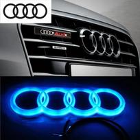 For Audi e-tron GT2Car front grille 4D LED logo light front ring Sticker suitable for Audi A3 A4 A5 A6 A7 S3 S5 S6 S7 Q3 Q5 car supplies. 28.5x9.9cm gray