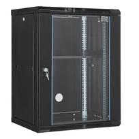 VEVOR 15U Wall Mount Network Server Rack Cabinet Enclosure 45.7cm Depth Glass Door Lock 60 x 45 x 77 cm
