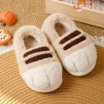 Fashion New furry kitty cat paw slippers woman warm winter home mules slides ladies fuzzy slippers funny fluffy animal claw indoor shoes 38-39 beige