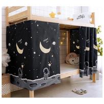 Užtamsinanti bendrabučio lovos užuolaida Apsauganti nuo dulkių Dviaukštės lovos aptvaras Viršutinei dviaukštės lovos daliai Astronaut,135x200cm brown