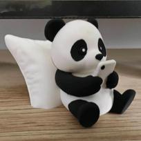 1Pcs Panda Sculpture Ornament, Desktop Office Decoration, Car Decor, Creative Animal Model, Collectible Figurines, Car Ornament A9 white