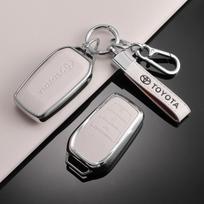 Odinis automobilio raktų dėklas Fob dangtelis Toyota RAV4 Crown Hilux Fortuner Yaris Prius Corolla Camry Land Cruiser Avensis Verso Prado gray