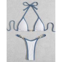 Sexy Pearls Extreme Mini Micro Thong Bikini Women Swimwear Female Swimsuit Two-piece Bikini Set Bather Bathing Suit Swim M balta
