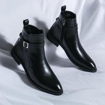 Aukštos kokybės Nauji vyriški ankle boots Vyriški šoninis užtrauktukas Rudas Juodas Klasikinis Verslo Laisvalaikio Mados Šventės Asmenybės Sagtis Vyriški Batai 39 gray