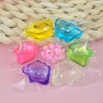 Seven-Hole Laundry Pods: Long-Lasting Fragrance & Stain Removal with Hand Protection yellow