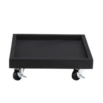 Square Rolling Plant Stand with Wheels Plastic Rolling Plant Dolly for Indoor Outdoor 238.1lb Load Bearing Type 2 black