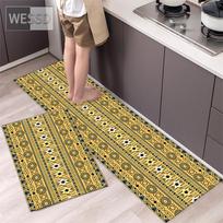 Maroko stiliaus kilimėlis virtuvės grindims neslystantis plaunamas virtuvės kilimėlių rinkinys, 2 dalių Bohemian Geometric Print grindų kilimėlis vonios kambariui 40x60cm+40x120cm
