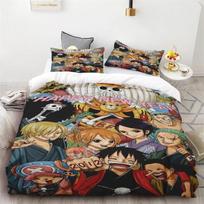 ONE PI-ECE Anime Bedding Set Juvenile Monkey D.Luffy Odyssey Pattern Duvet Cover Set Bedding Set King Size Bed Comforters AU King 245x210cm