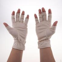 Silk Stretchy Half Finger Gloves Fingerless smėlis