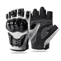 Breathable Half-Finger Motorcycle Cycling Gloves - Non-Slip, Shock-Absorbing Protective Gear L, Average Hands Men gray