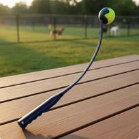 Dog Tennis Ball Thrower Outdoor Use Launcher Easy to Throw for Training, Fun Time Blue Blue with Tennis Ball brown
