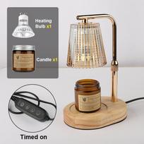 50WCandle Warmer Lamp with Timer Dimmable Candle Lamp Warmer Glass Candle Warmer Adjustable Candle Light Cozy Bedroom Home Decor EU Plug