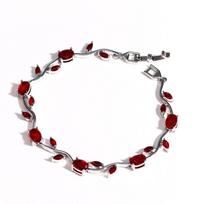 Resoul 18k paauksuotas krištolinis tulpės apyrankė Tulipe prabangi cirkonio lapo stacking apyrankės moterims madingi papuošalai 19cm gray