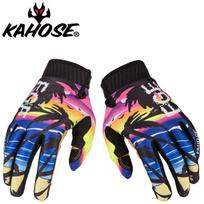 Long Finger Cycling Gloves Mountain Bike Road Motorcycle Riding Unisex Adult Nylon Sport Large karališkos mėlynos spalvos