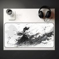 Japanese Samurai Mouse Pad Large Computer Office Game Table Mat New Xxl Rubber AntiSlip Gaming Keyboard Mousepad Long Desk Pads 800x300x2mm gray