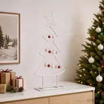 Metalinė Kalėdų eglutė su stovu KUOPIO 60 cm Plienas Balta