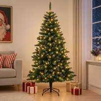 Dirbtinė Sulankstoma Kalėdų Eglutė 150 cm 150 LED Šilta balta