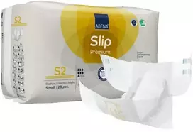 Suaugusiųjų sauskelnės, Abena® Slip Premium, lipnios sauskelnės, 1800 ml, S2, geltonos, pakuotė 28 vnt.