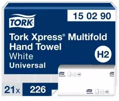 Essity Denmark As Rankšluosčių lapas, Tork Xpress, Multifold H2, 2 sluoksnių, baltas, pakuotė su 226 vnt.