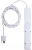 Solar Plus Kištukinis lizdas su jungikliu ir 6 apvaliais lizdais bei apvaliu kištuku su įžeminimu, 13A. Su 3,0 m laidu H05VV-F 3G1,0 mm². (Pakelyje 1 vnt./Dėžėje 10 vnt.) balta