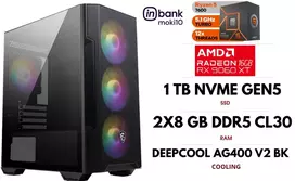 GameRoom Stacionarus kompiuteris | RYZEN 5 7600, DDR5 16GB 6000MHz, NVME M.2 SSD 1TB, RX 9060 XT 16GB