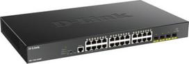 Šakotuvas D-LINK 28 prievadų išmanusis valdomas PoE+ gigabito komutatorius 4x 10G