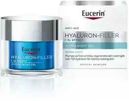 Eucerin Hyaluron-Filler+3x Effect naktinis drėkinamasis gelis (Hydra Night Gel) 50 ml