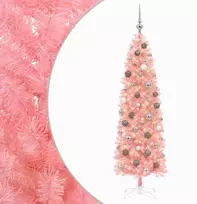 Dirbtinė siaura kalėdinė eglutė su žaisliuku 180 cm 300 LED