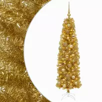 Dirbtinė liekna Kalėdų eglutė su burbulais 180 cm 300 LED