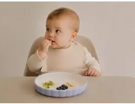 SOINA - Keramikinė lėkštė su silikoniniu nuimamu pagrindu, blu
