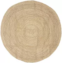Kilimas Balta Ø 210 cm Džiutas
