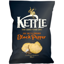 KETTLE jūros druska - juodųjų pipirų bulvių traškučiai 130 g