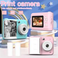 Fotokamera-spausdintuvas su popieriaus rulonais,  Pink Printing Camera + 2 Rolls Of Paper