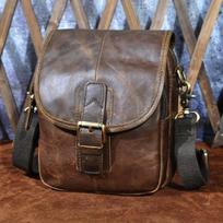 Vyriška rankinė per petį,  1168-thicK Leather-dark Brown-style2