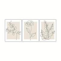 Botaniniai paveikslai, 3 vnt., 30x40 cm / 11,8x15,7 colio be rėmelio