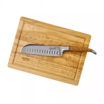 Laguiole Santoku Olive peilis su pjaustymo lenta