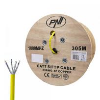 S/FTP CAT7 PNI SF07 kabelis, 10Gbps, 1000MHz, internetui ir stebėjimo sistemoms, 305m ritė, varinis