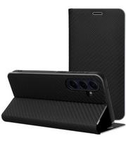 Juodas (Carbon) atverčiamas dėklas Samsung Galaxy S26 FE telefonui "Luna Book"