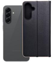 Juodas (Auksinės spalvos) atverčiamas dėklas Samsung Galaxy A56 5G telefonui "Luna Book"
