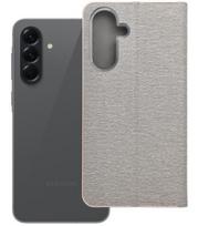 Pilkas (Auksinės spalvos) atverčiamas dėklas Samsung Galaxy A56 5G telefonui "Luna Book"