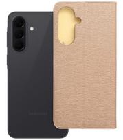 Auksinės spalvos atverčiamas dėklas Samsung Galaxy A37 5G telefonui "Luna Book"