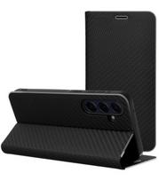 Juodas (Carbon) atverčiamas dėklas Samsung Galaxy A36 5G telefonui "Luna Book"