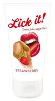 Lick it! masažo gelis, braškių kvapo, 50 ml