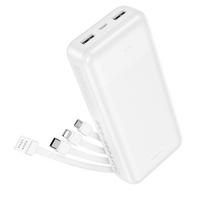 Powerbank Hoco 20000 mAh 2A with four built-in cables USB A + USB C + Lightning + Micro USB J163A white