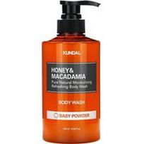 Kundal, Medus ir makadamija, kūno prausiklis, kūdikių milteliai, 16.9 fl oz (500 ml)