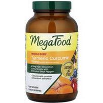 MegaFood, Ciberžolė Curcumin Extra Strength, visam kūnui, 120 tablečių
