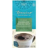 Teeccino, Skrudinta žolelių arbata, kiaulpienių ir mokas su mėtomis, be kofeino, 25 arbatos pakeliai, 150 g