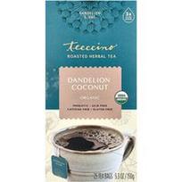 Teeccino, Organinė skrudinta žolelių arbata su kiaulpienėmis ir kokosu, be kofeino, 25 arbatos pakeliai, 150 g